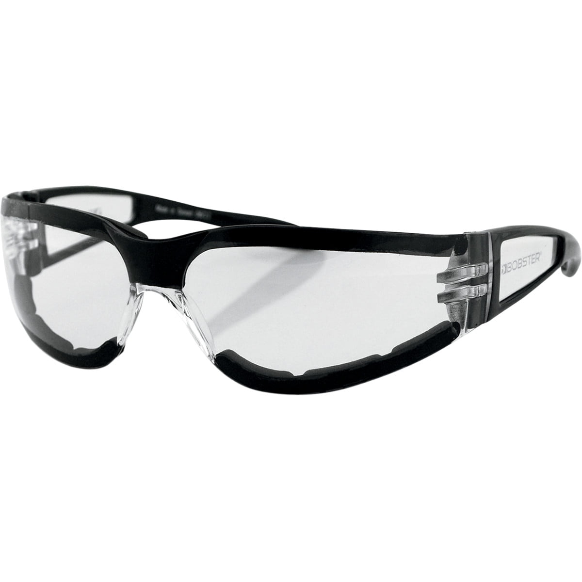 Bobster Shield II Sunglasses Black Frame w/Clear Lens