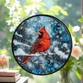 thumbnail image 2 of Blizzard Scarlet Red Cardinal Stained Glass Window Hanging Suncatcher, Suncatcher Stained Glass Christmas Halloween, Stained Glass Ornament 2025, Holiday Decoration, Seasonal, 2 of 6
