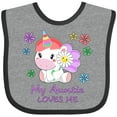 thumbnail image 3 of Inktastic My Auntie Loves Me- Cute Unicorn Boys or Girls Baby Bib, 3 of 4