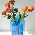 thumbnail image 5 of Eespoir Transparent Colored Living Room Vase, Dry Flower Geometric Flower Vase, Decorations for Coffee Table, Shelf, Modern, for Faux or Dried Stems, Sturdy Glass, 5 of 5