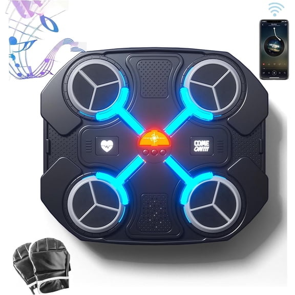DERCLIVE Children's Boxing Machine, Smart Music Boxing Machine with LED Light Bluetooth Sensor, Wall Mounted Boxing Machine Target Training Equipment, 3 Speeds Punching Music Boxing Machine