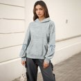 thumbnail image 4 of Stichou Womens Bow Graphic Hoodie Cute Bow Sweater Oversized Long Sleeve Fleece Sweatshirt Drop Shoulder Pullover Tops with Pocket Gray 2XL, 4 of 6