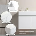 thumbnail image 5 of 36 Inch Wall Mounted Bathroom Vanity with White Ceramic Basin, Bathroom Storage Cabinet with Two Soft Close Cabinet Doors, Solid Wood,Excluding faucets,White, 5 of 5