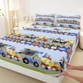 thumbnail image 3 of Homewish Car Theme 3pcs Twin Sheet Sets For Teens Boys Girls,Cartoon Truck Twin Fitted Sheet,Construction Vehicles Breathable Flat Sheet,Microfiber Bedroom Decor, 3 of 7