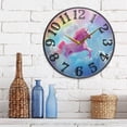 thumbnail image 6 of Pink Unicorn and Rainbow Wall Clock 12 Inch Silent Non Ticking Battery Operated Easy to Read for Kitchen Living Room, 6 of 8