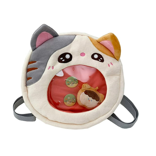 Mochila Crossbody jinwen de historieta animal hombro suave gris con muñeca