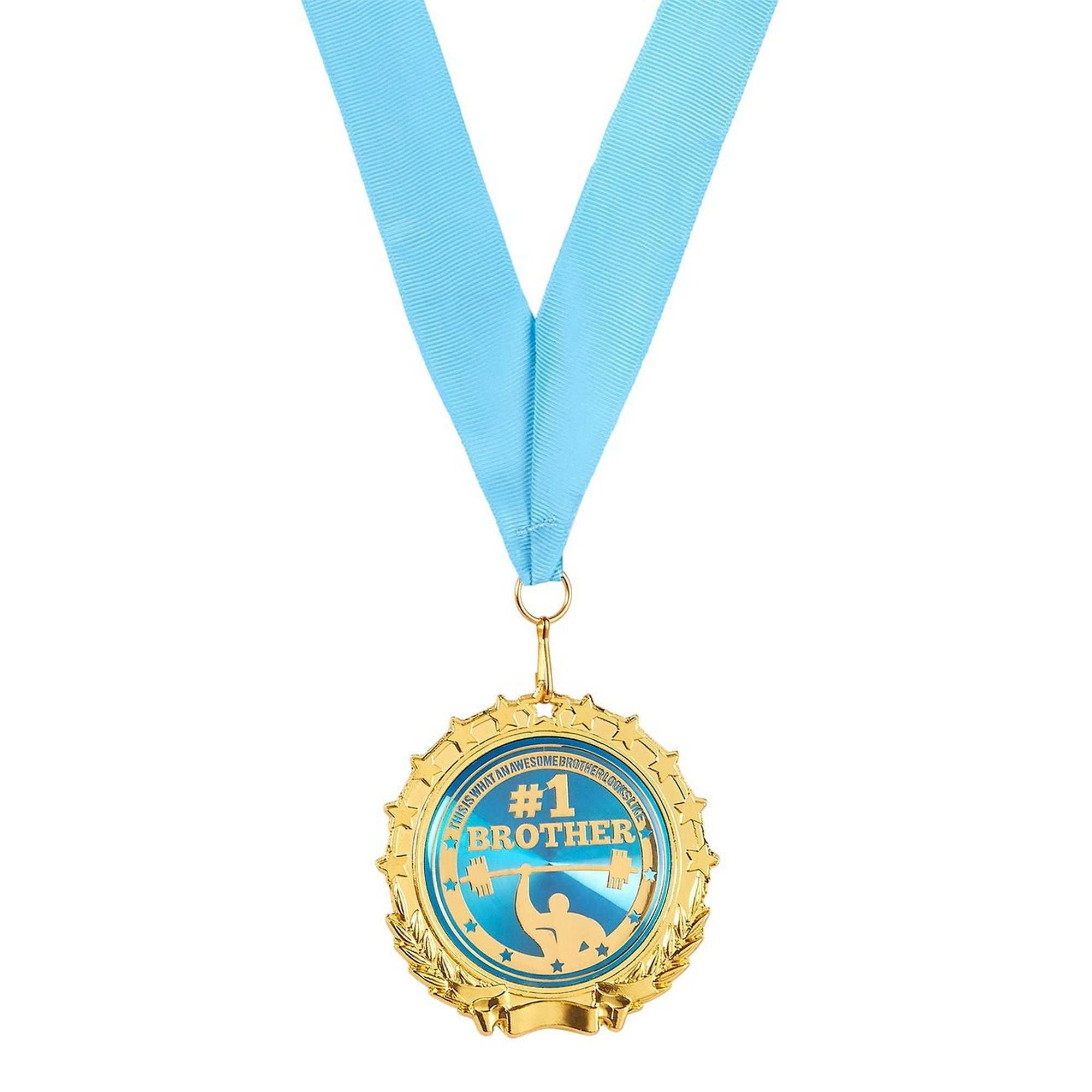 Gold Medal for Best Brother Number One Brother Gold Medal with Ribbon