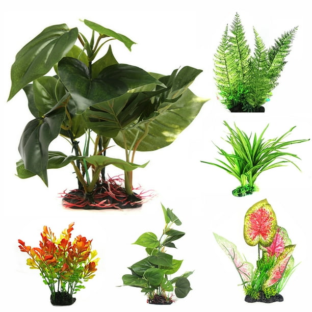 Visland Fish Tank Plants Plastic Aquarium Plants Decorations Ornaments
