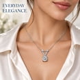 thumbnail image 3 of 14K White Gold Plated Solitaire CZ Pendant Necklace for Women, 3 of 7