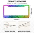thumbnail image 4 of GZHJMY Rainbow Snake Skin Print Colorful License Plate Frames for Women Men 2 Pcs Personalized Car License Plate Holder with Screw Caps, Elliptical Hole Decorative, 4 of 7