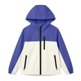 thumbnail image 7 of BCSIOAOI Girls Jacket,Color Block Hooded Waterproof Softshell Rain Jacket with Pockets Purple 10-11 Years, 7 of 7