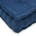 thumbnail image 3 of 25-inch Square Corder Floor Pillow with Button Tufts - Tangerine Dream, 3 of 7