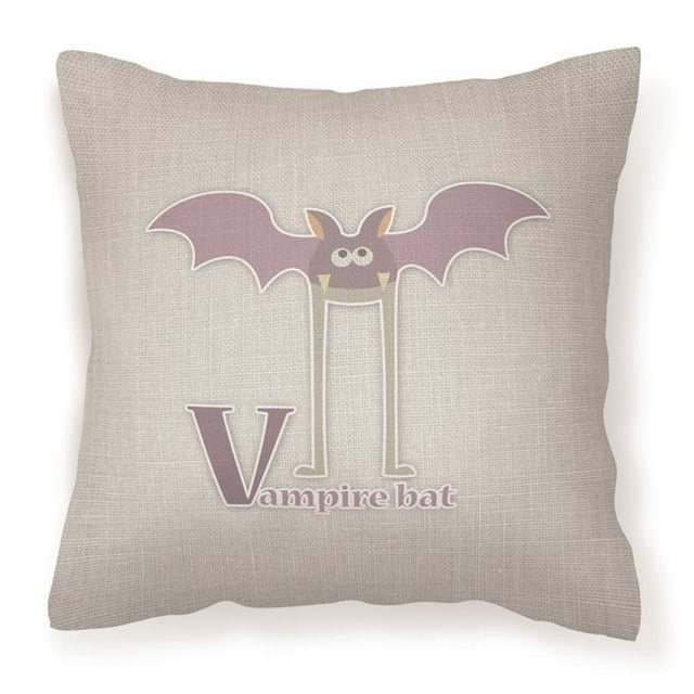 Carolines Treasures BB5747PW1818 Alphabet V For Vampire Bat Fabric Decorative Pillow