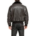 thumbnail image 3 of Landing Leathers Men Navy G-1 Goatskin Leather Flight Bomber Jacket (Regular and Big & Tall), 3 of 6