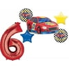 Race Car Theme 6th Birthday Party Supplies Stock Car Balloon Bouquet Decorations
