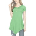 thumbnail image 4 of Made by Johnny Women's V-Neck Asymmetrical Tunic Top L MINT, 4 of 6