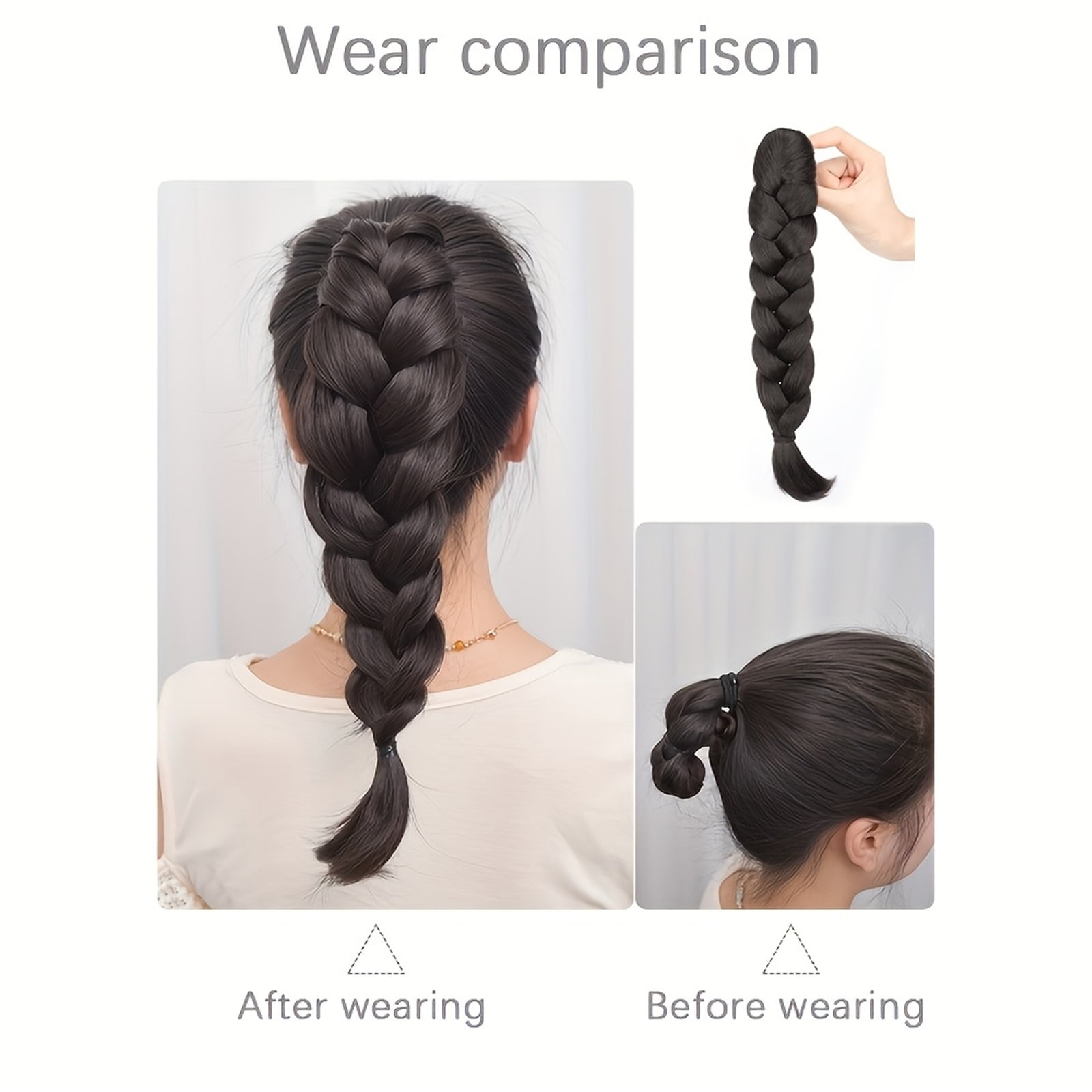 Elegant Claw Clip Ponytail Extension - Claw Clip Braided Ponytail, Ideal for Parties and Festivals