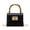 Black, variant on Women's Fashion Crocodile Pattern Small Square Bag - Bamboo Handle Design