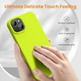 thumbnail image 3 of for iPhone 14 Case, iPhone 13 Case Shockproof Liquid Silicone Protective Phone Case with Soft Anti-Scratch Microfiber Lining Ultra Slim Drop Protection Phone Cover 6.1 inch(Fluorescent Yellow), 3 of 12