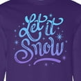 thumbnail image 4 of Inktastic Winter Let It Snow Lettering in Blue with Snowflakes Long Sleeve T-Shirt, 4 of 5
