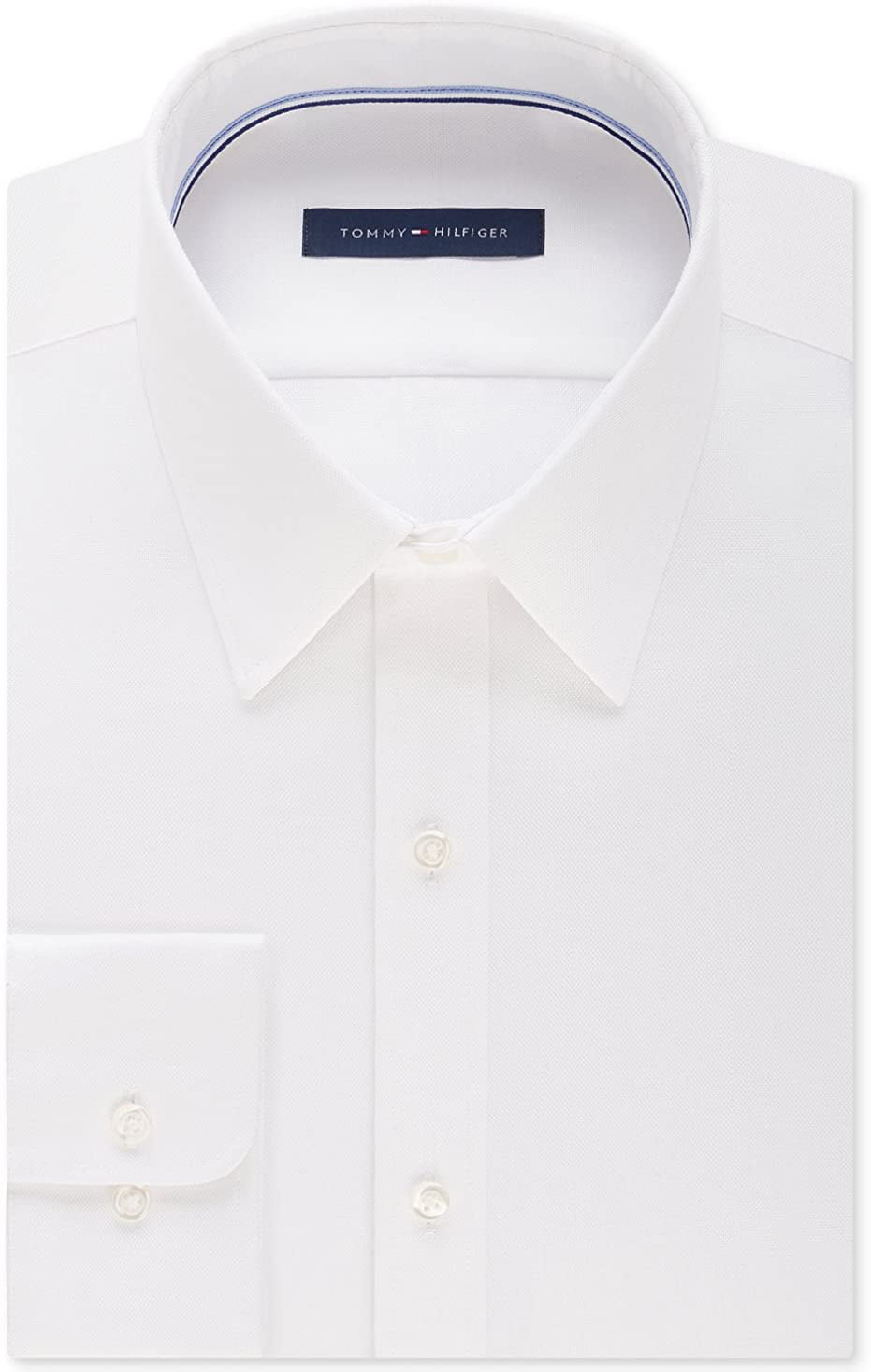 Tommy Hilfiger Men's Regular Fit Spread Collar Long Sleeve Dress Shirt 