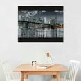 thumbnail image 2 of ARISTURING  New York Manhattan Night View in Black and White Giclee Canvas Prints Modern Stretched and Framed Art work Cityscape Pictures Paintings on Canvas Wall Art for Bedroom  20x16in, 2 of 6