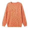 thumbnail image 2 of Karymi Plus Size Tops for Women, Crew Neck Long Sleeve Sweater, Multicolor Marled Heather Waffle Knit Loose Fit Pullover Top for Fall Winter, 2 of 5