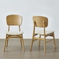 thumbnail image 3 of Spruce & Spring Wood Dining Chair with Upholstered Seat and Curved Back Set of 2, Natural, 3 of 10