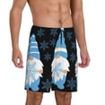 thumbnail image 2 of Balery Christmas Gnome Snowflake Pantalones cortos de pijama de punto de algodón para hombre con cinturilla y bolsillos-4X-Large, 2 of 6