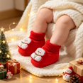thumbnail image 2 of Miaouyo Baby Christmas Booties Knit Patchwork Winter Warm Soft Sole Shoes, 2 of 6
