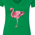thumbnail image 4 of Inktastic Pink Flamingo Women's V-Neck T-Shirt, 4 of 5