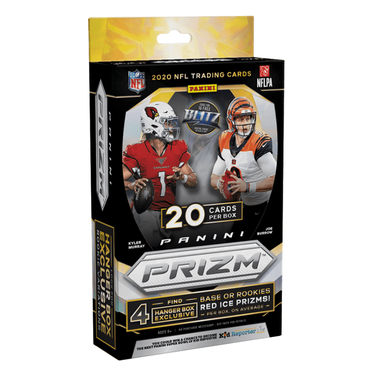 2020 Panini Prizm NFL Football Trading Cards Hanger Box- Feat. Rookies Tua Tagovailoa, Justin Herbert, Joe Burrow | 20 Cards | 4 Exclusive Base or