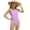 70#Purple, variant on Girls Tankini Swimsuit 2 Piece Adjustable Strap Cut Out Bikini Sets for Girls Purple 140