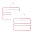 thumbnail image 1 of Oleegame 2PC Spoon And Lid Rest Color Non Slip Multi Layer Trouser Rack Multifunctional Wardrobe 5 Layer Hanging Pants Hanger Scarf Rack Silk Scarf Tie Hanger Pink, 1 of 3