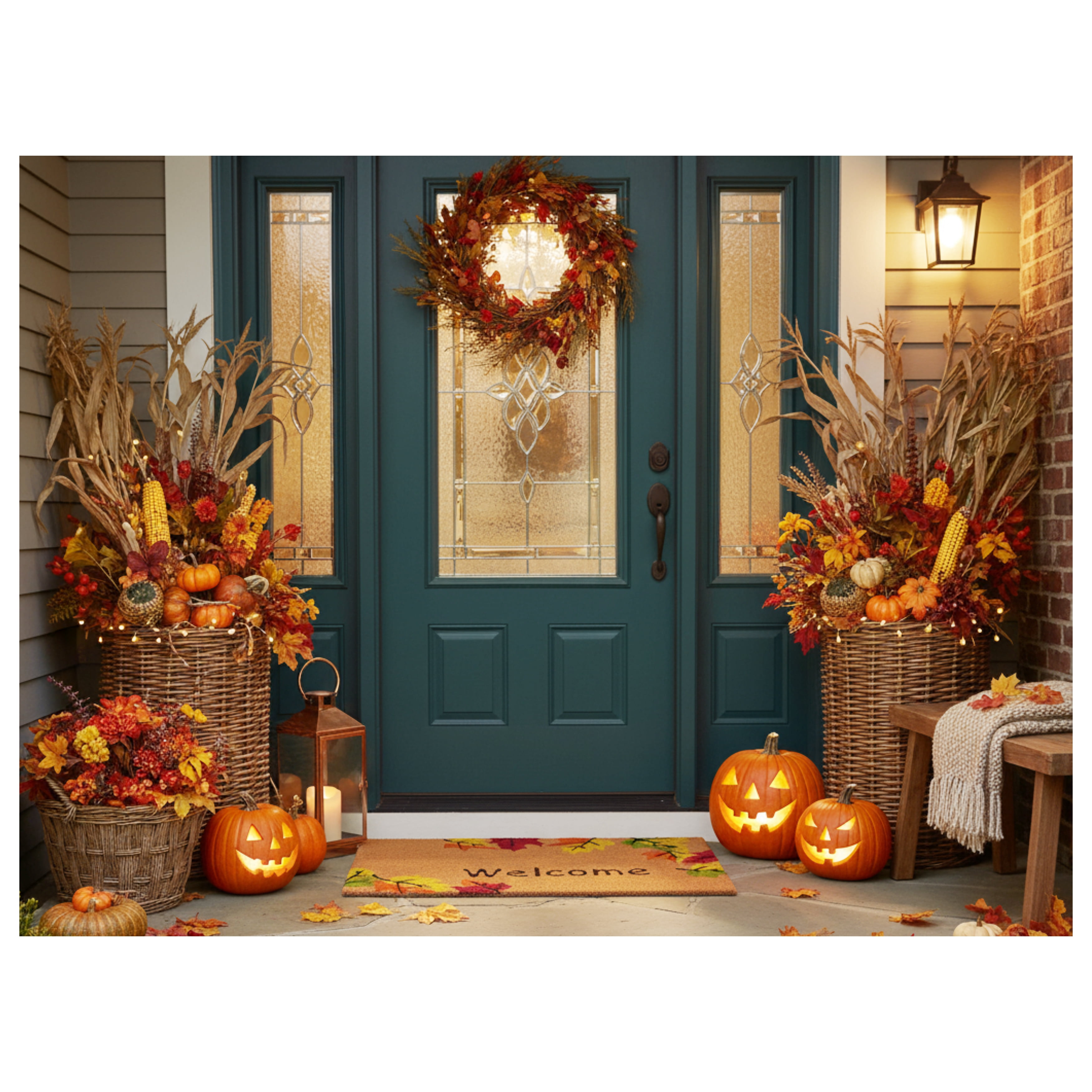 Calloway Mills 120942436 24 x 36 in. Autumn Breeze Rectangular Doormat, Multi Color