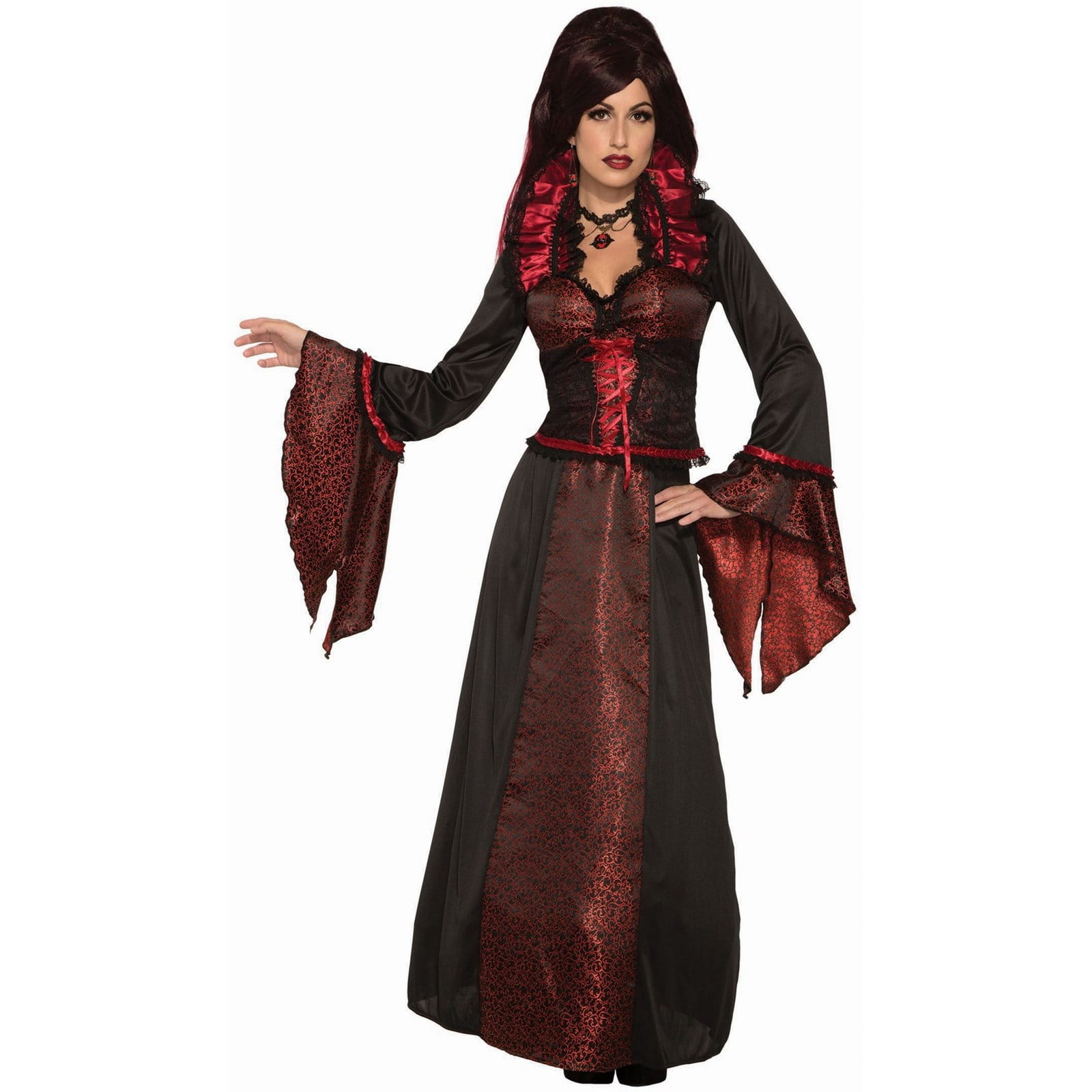 Countessa Girls Victorian Vampire Red Black Dress Halloween Costume 