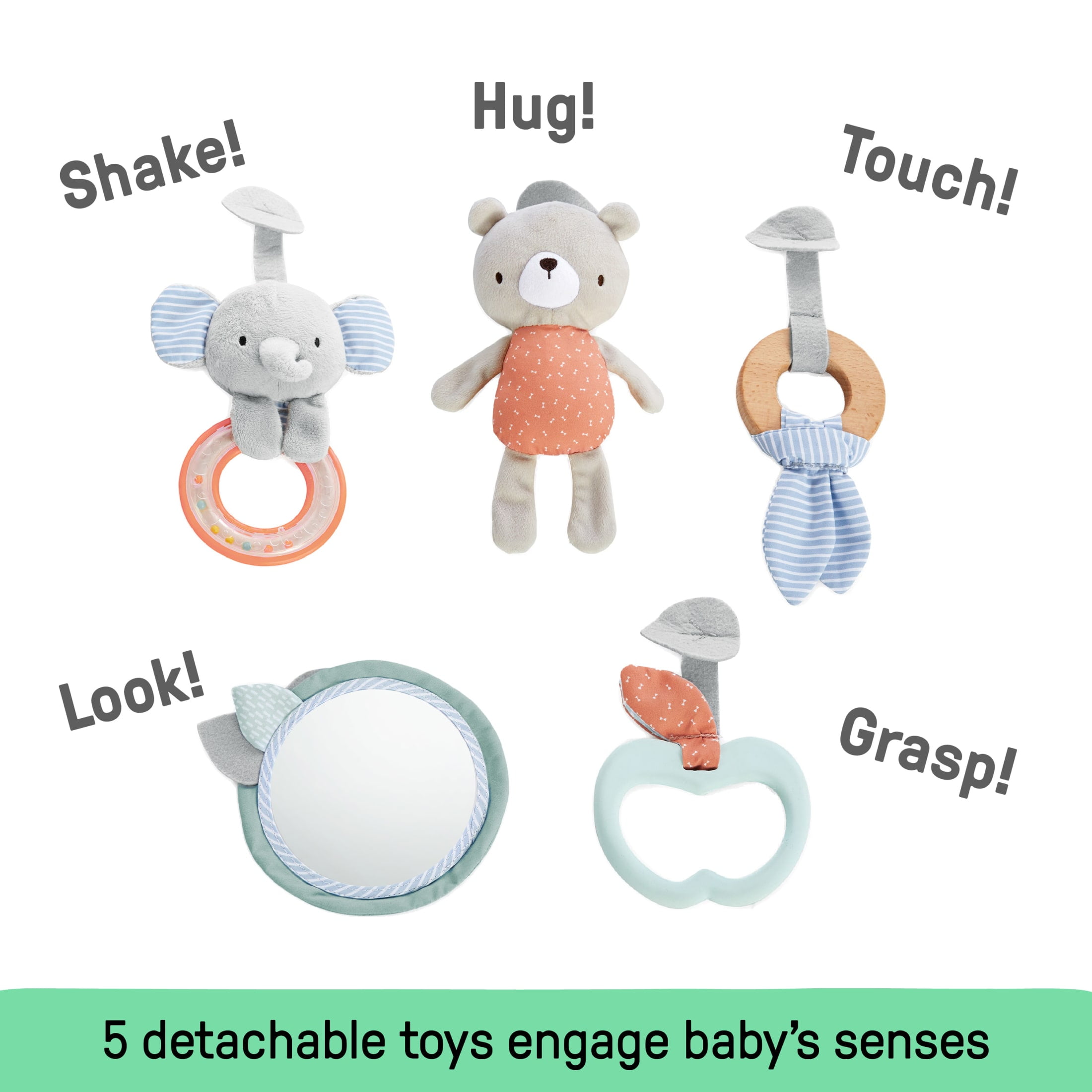 Ingenuity Cozy Spot Reversible Infant Baby Activity Gym & Tummy Time Play Mat with Self Storage