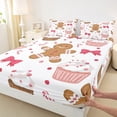 thumbnail image 3 of Manfei Cute Bow Tie Bed Sheets,Brown Gingerbread Man King Sheets,Sweet Cake Dessert Sheet Set For Teens,Super Cozy Room Decor,4-Piece, 3 of 7