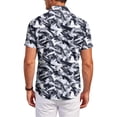 thumbnail image 4 of QHRMKOG Hawaiian Shirts for Men Loose Fit Print Short Sleeve Beach Shirts Light Tropical Holiday Button Down Hawaiian Shirts Summer Fashion Shirt Blue M, 4 of 6