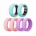 thumbnail image 1 of wonima02 6 Pack Rings Protector Compatible with Oura Ring Gen 4/Oura Gen 3/Ultrahuman Ring Cover, Silicone Rings Cover Working Out Accessories Men Women-2Pink+2Purple+2Green-M for 11 12 13 14, 1 of 1