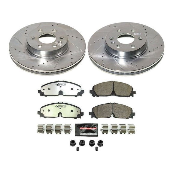 Front Brake Pad and Rotor Kit - Compatible with 2021 - 2022 Chevrolet Colorado - Power Stop