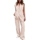 thumbnail image 1 of Conjunto PRETTYGARDEN Chaleco sin Mangas con Escote en V y Pantalones de Pierna Ancha Beige Talla L, 1 of 7