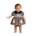 thumbnail image 3 of mgoYE Baby Girl Halloween Outfit Baby Plaid Smocked Romper Dress Doll Collar Bodysuit Fall Clothes, 3 of 6