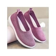 thumbnail image 4 of Gomelly Ladies Casual Shoes Knit Upper Trainers Mesh Walking Shoe Lightweight Sneakers Yoga Travel Flats Purple 7, 4 of 6