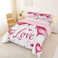 thumbnail image 4 of jejeloiu Cute Love Balloon Queen Comforter Set,Happy Valentine's Day Bedding Comforter Set For Girls Women Reversible 3pcs, 4 of 7