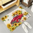 thumbnail image 5 of 2 Piece Kitchen Rug Set, Sunflower Red Truck Summer Bee Non-Slip Floor Mats Absorb Standing Doormat, Retro Soft Anti Fatigue Runner Rugs Carpet Sets (18x30+18x48 inch), 5 of 6