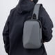 thumbnail image 4 of Bolsa mensajera para ciclismo exterior Bolsa de hombro USB de gran capacidad Poliéster Negro azul gris 12,6x8,27x3,94 pulgadas impermeable Ligera, 4 of 6