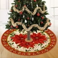 thumbnail image 2 of Classic Christmas Tree Skirt 48 Inches with Snow Pattern Plush Soft Tree Mat for Xmas Party Decorations Holiday Indoor Outdoor Festive Home Decor and Celebration, 2 of 5