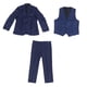 thumbnail image 1 of Conjunto de 3 piezas de chaqueta, chaleco y pantalones para hombre, cuello vuelto, bolsillo en el pecho, 1 botón, corte entallado, traje de vestir azul marino 3XL, 1 of 15