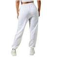 thumbnail image 3 of Akiihool Pants for Women Trendy Women’s Pants, Women’s Drawstring , Women’s Knit (White,L), 3 of 4